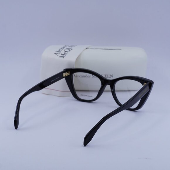 Alexander McQueen AM0305O 001 Cat Eye Eyeglasses 50mm - Black - Picture 11 of 11